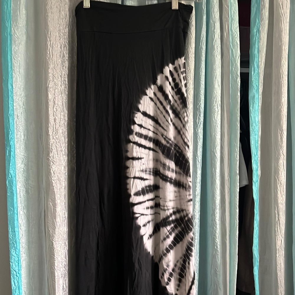 Gray and White long skirt